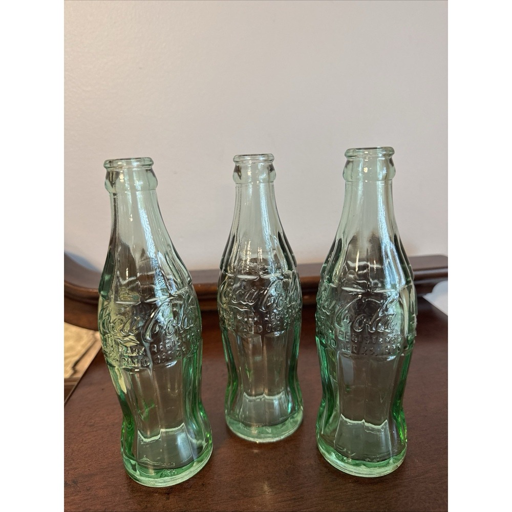 3 Antique Vintage Coca Cola Coke Christmas Cokes Bottles: Sandwich, Milwaukee, K